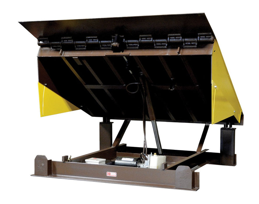 Vestil Electric Hydraulic Dock Leveler 72"W x 62"L x 23-1/2"D Pit Dimensions, 50000 Lb. Capacity Brown/Yellow
